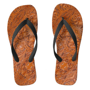 Cowboy Rustikaler Western mit handgefertigtem Lede Flip Flops