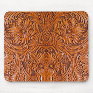 Cowboy Rustikaler Western mit handgefertigtem Lede Mousepad