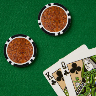 Cowboy Rustikaler Western mit handgefertigtem Lede Pokerchips