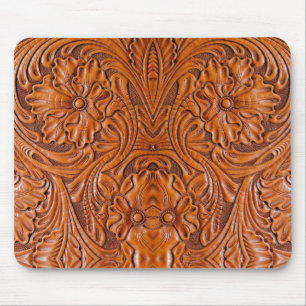 Cowboy-Rustikalisches Western-Land geprägter Leder Mousepad