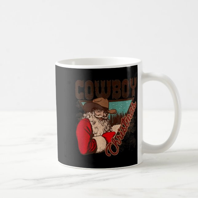 Cowboy Santa Claus Merry Christmas Western Country Kaffeetasse (Rechts)