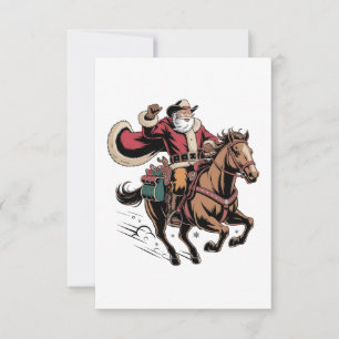Cowboy Santa Claus Reiten Ein Pferd Weihnachten