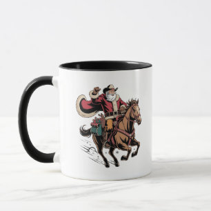 Cowboy Santa Claus Reiten Ein Pferd Weihnachten Tasse