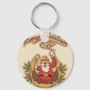 Cowboy Santa Claus Schlüsselanhänger