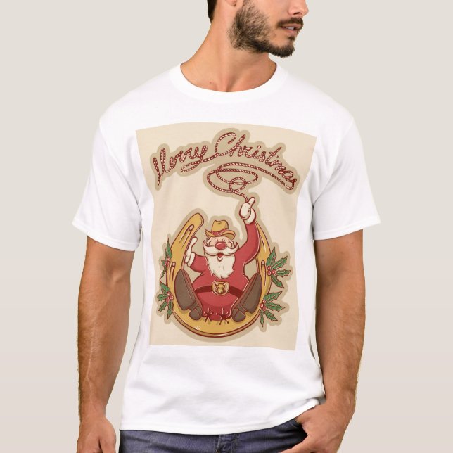 Cowboy Santa Claus T-Shirt (Vorderseite)