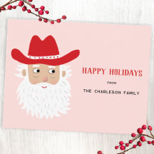 Cowboy Santa Claus Weihnachten Pink