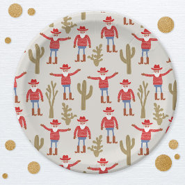 Cowboy Santa Claus Western Christmas Pappteller