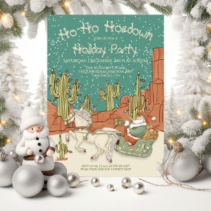 Cowboy Santa Holiday Hoedown Weihnachts-Party Einladung