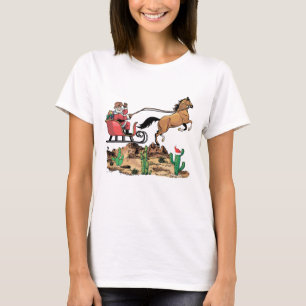 Cowboy Santa Horse Weihnachts-Western T-Shirt