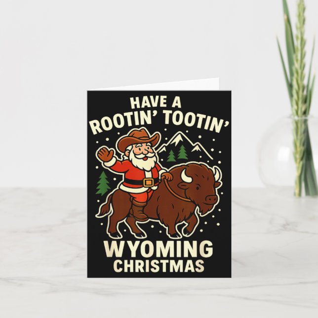 Cowboy Santa Shirt Wyoming Christmas Buffalo Holid Karte (Vorderseite)