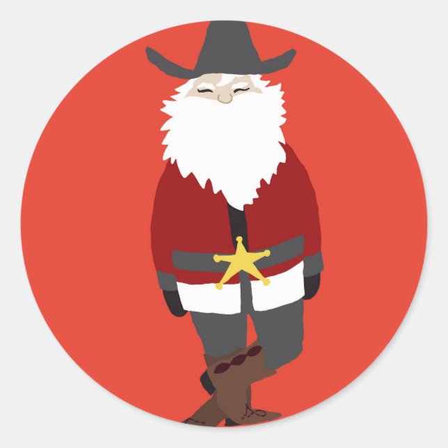 Cowboy Santa Sticker (Vorderseite)