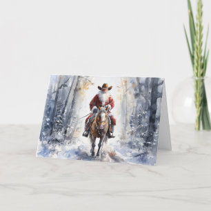 Cowboy Santa Weihnachtskarte Dankeskarte