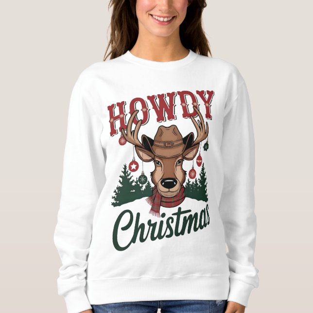 Cowboy Santa Western Christmas Rodeo PNG Design Sweatshirt (Vorderseite)