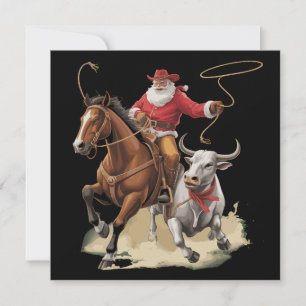 Cowboy Santa Western Roping Weihnachten Vintage