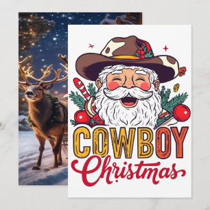 Cowboy-Santa-Western-Weihnachten-Rodeo-PNG-Design Feiertagskarte