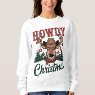 Cowboy-Santa-Western-Weihnachten-Rodeo-PNG-Design Sweatshirt