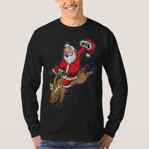 Cowboy Santa Xmas Rentier Rodeo Weihnachten in Tex T-Shirt