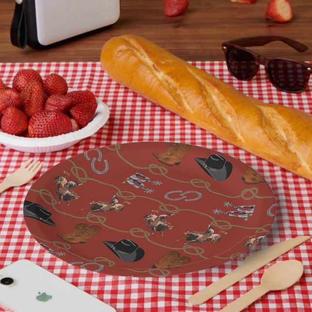 Cowboy-Scheunenparty  Pappteller (Picknick)