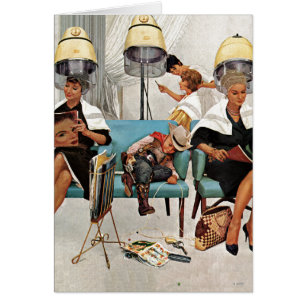 Cowboy schlafend im Schönheits-Salon