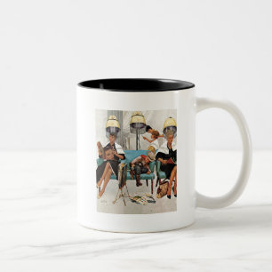 Cowboy schläft in Schönheitssalon Zweifarbige Tasse