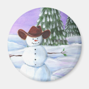 Cowboy-Schneemann Magnet