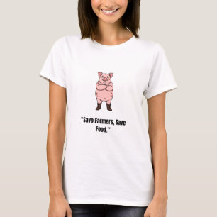 Cowboy-Schwein-Einstellung – Lustiges Cartoon-T-Sh T-Shirt