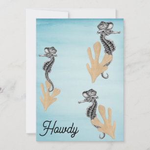 Cowboy Seepferd Pool Party Einladung