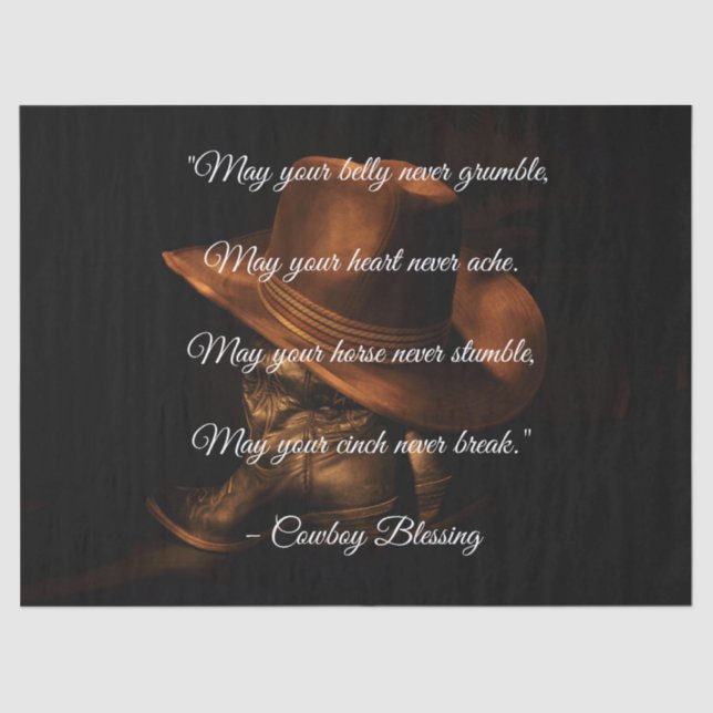 Cowboy Segen Western Hut und Stiefel Seidenpapier (Vorderseite)