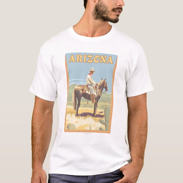Cowboy (Seitenansicht) Arizona T-Shirt (Vorderseite)