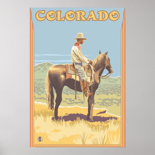 Cowboy (Seitenansicht)Colorado Poster (Vorne)