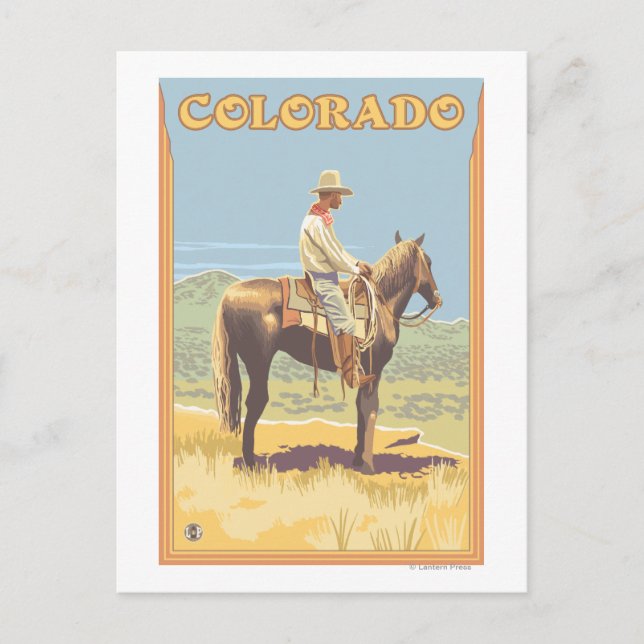 Cowboy (Seitenansicht)Colorado Postkarte (Vorderseite)