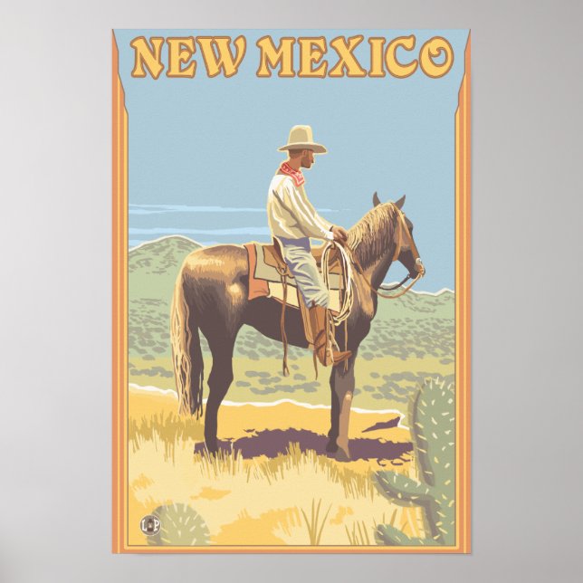 Cowboy (Seitenansicht)New Mexico Poster (Vorne)