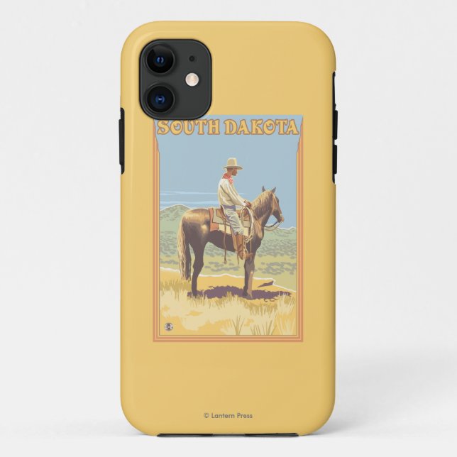 Cowboy (Seitenansicht) South Dakota Case-Mate iPhone Hülle (Rückseite)