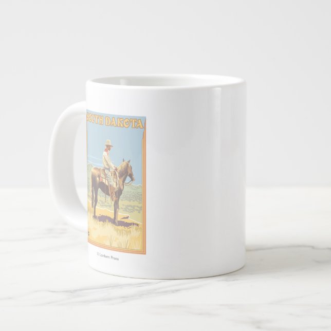 Cowboy (Seitenansicht) South Dakota Jumbo-Tasse (Vorderseite Links)