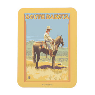Cowboy (Seitenansicht) South Dakota Magnet