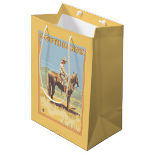 Cowboy (Seitenansicht) South Dakota Mittlere Geschenktüte