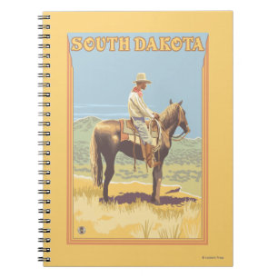 Cowboy (Seitenansicht) South Dakota Notizblock