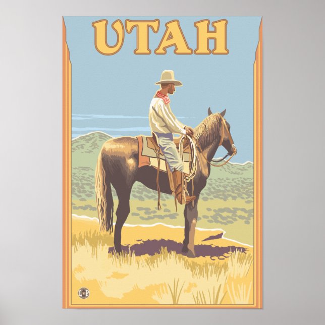 Cowboy (Seitenansicht)Utah Poster (Vorne)