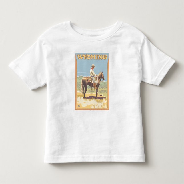 Cowboy (Seitenansicht)Wyoming Kleinkind T-shirt (Vorderseite)