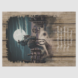 Cowboy Sessing Western Man Horse Seidenpapier
