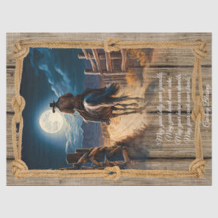 Cowboy Sessing Western Man Horse Seidenpapier