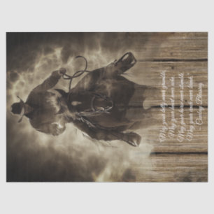 Cowboy Sessing Western Man Horse Seidenpapier