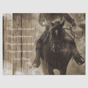 Cowboy Sessing Western Man Horse Seidenpapier