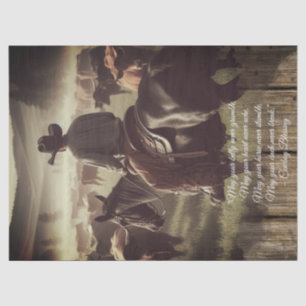 Cowboy Sessing Western Man Roundup Rind Seidenpapier