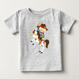 Cowboy, Sheriff, Pferd, Lasso, Western, Blond Hair Baby T-shirt