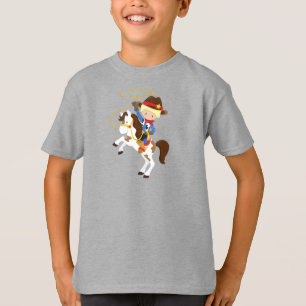Cowboy, Sheriff, Pferd, Lasso, Western, Blond Hair T-Shirt