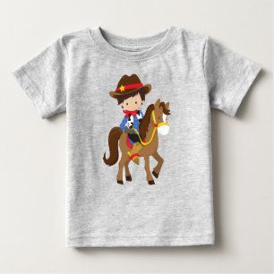 Cowboy, Sheriff, Pferd, Western, Braunhaar Baby T-shirt