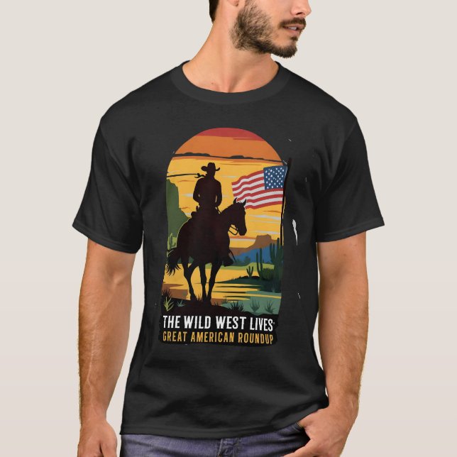 Cowboy-Shirt schwarz T-Shirt (Vorderseite)