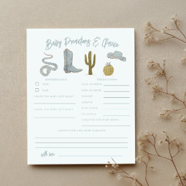 Cowboy Shower Baby Vorhersagen & Advice Card