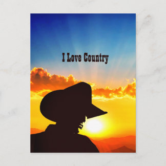 Cowboy-Silhouette Postkarte